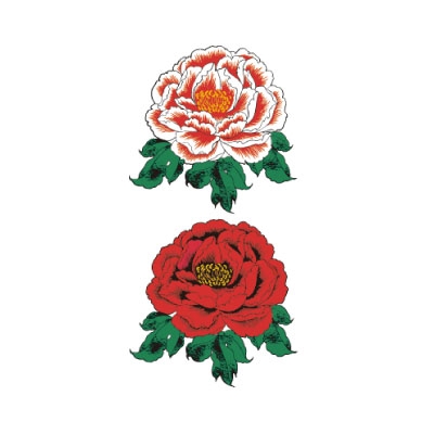 タトゥーシール 赤牡丹