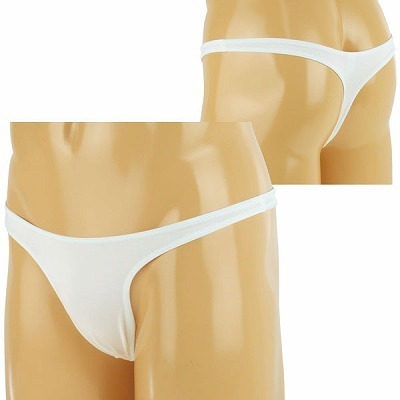 プレーンストレッチ メンズTバック ホワイト