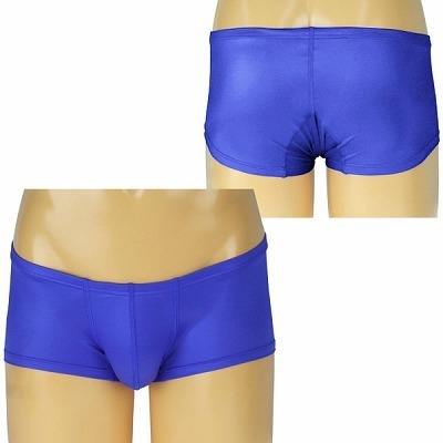 メンズ ウェットストレッチ生地ローライズボクサーパンツ ブルー