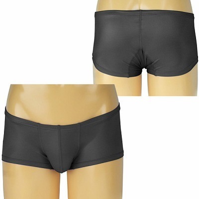 メンズ ウェットストレッチ生地ローライズボクサーパンツ ブラック