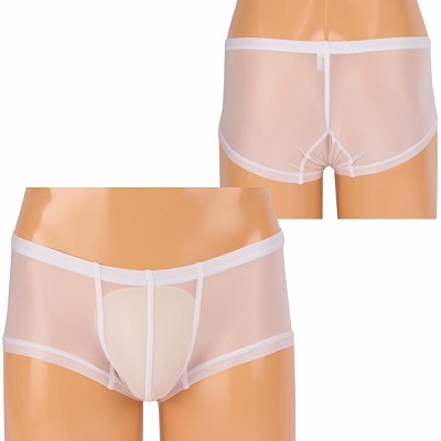 メンズ 極薄ストレッチ生地ローライズボクサーパンツ ホワイト