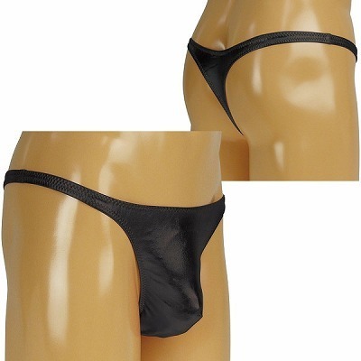 メンズメタリックTバック ブラック