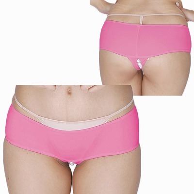 2wayストレッチ股割パール付きショーツ ローズ