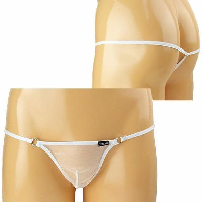 メンズ 極薄サイドリング付きTバック ホワイト