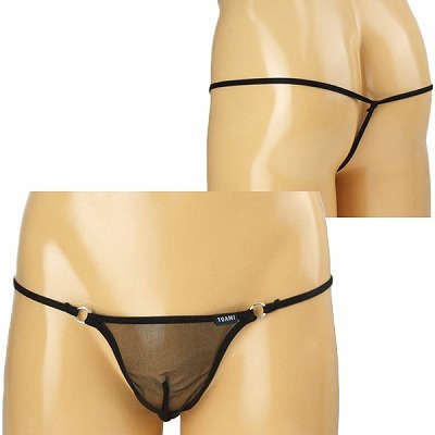 メンズ 極薄サイドリング付きTバック ブラック