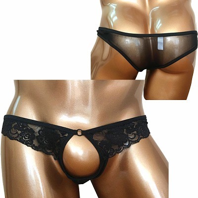 BadDaddy 竿出しホールレースショーツ ブラック