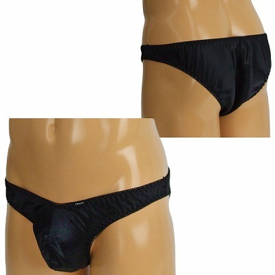 メンズ 光沢ストレッチフルシームフルバック ブラック