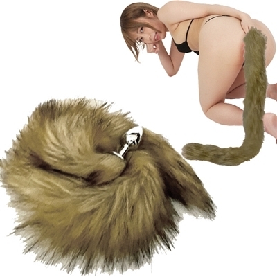 <SM VIP>ロングテールアナルプラグ 80cm (茶)