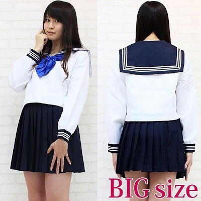 青いリボンのセーラー服(中間服) BIG